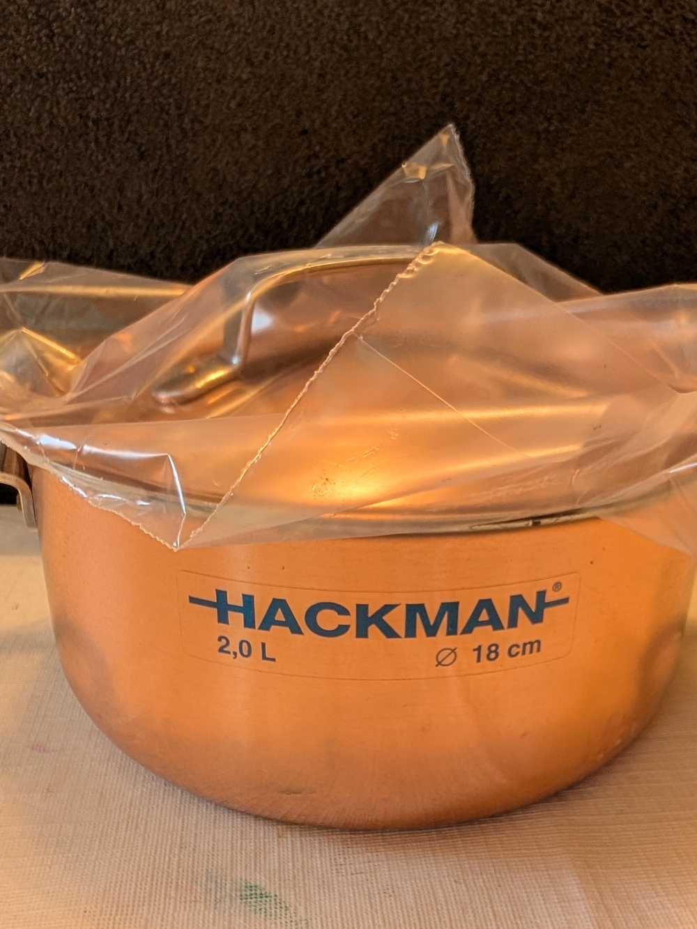 Hackman Copper Finish 2.0L Saucepan, Brand New, Vintage, Rare, Discontinued